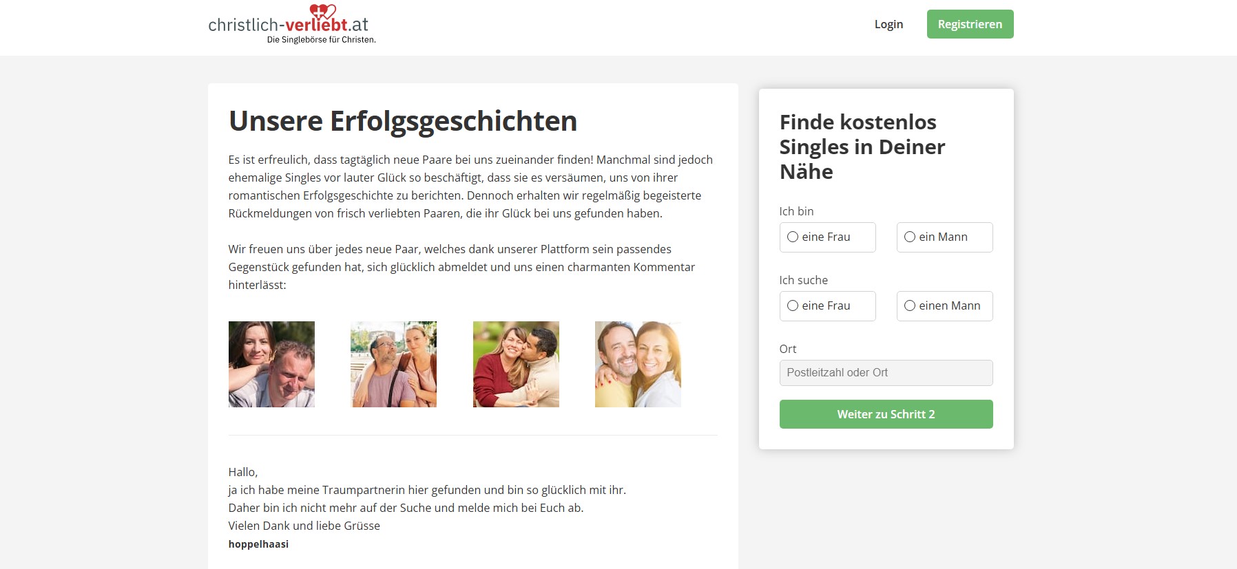 Christlich Veriebt at Erfahrungen - Nutzerbewertungen & Erfolgsgeschichten 