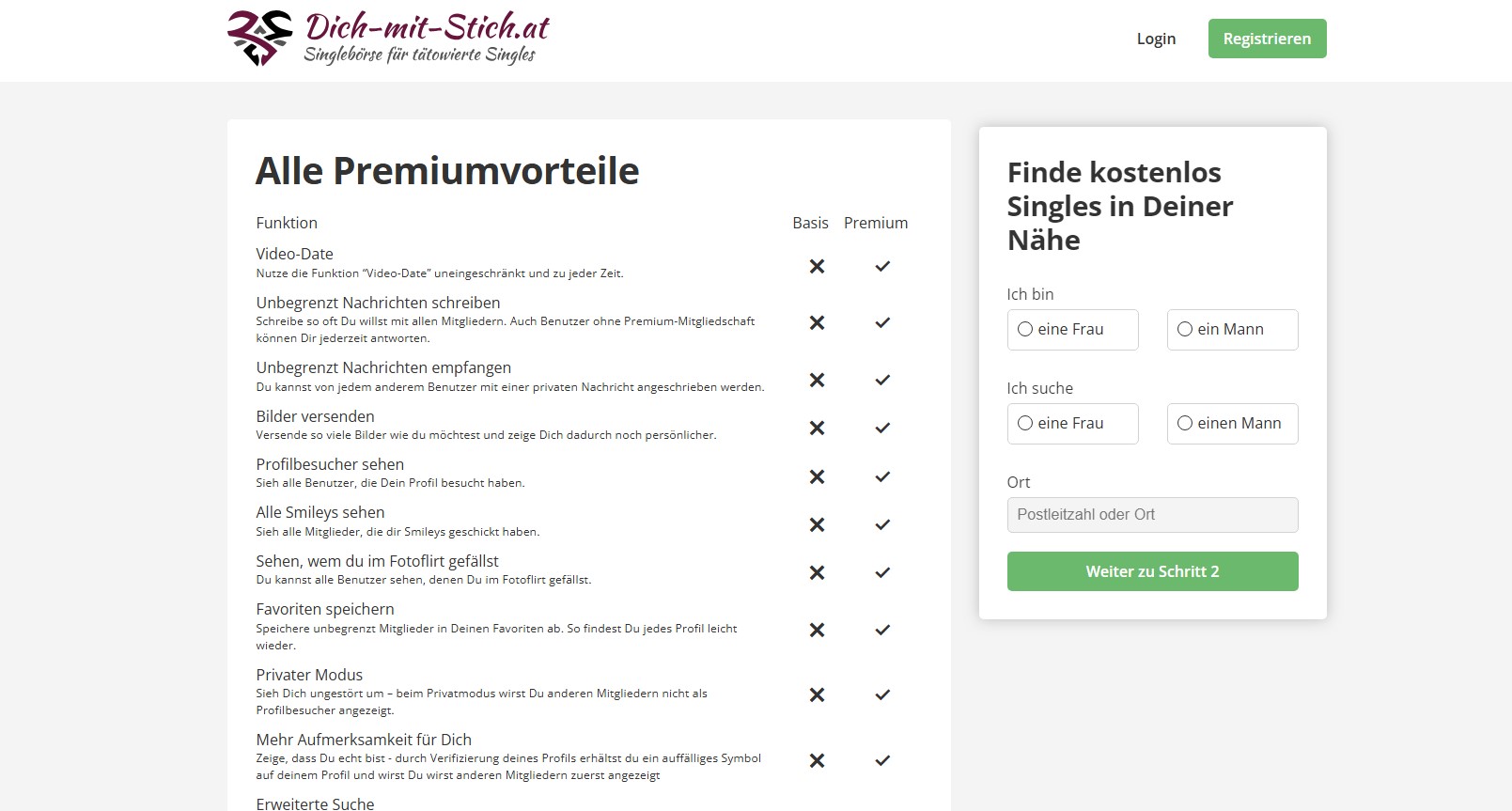 dich mit stich at - Premiumvorteile - Kosten